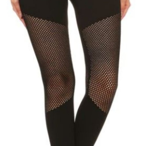 Premium Mesh Black Leggings - Picture 3 of 5